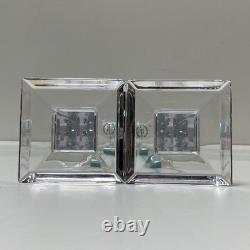 Tiffany & Co Candle Sticks. Pair of 10 in Tall Designer Crystal Candle Holders