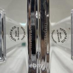 Tiffany & Co Candle Sticks. Pair of 10 in Tall Designer Crystal Candle Holders