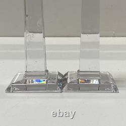 Tiffany & Co Candle Sticks. Pair of 10 in Tall Designer Crystal Candle Holders