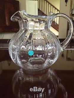 Tiffany & Co Crystal Pitcher Devon style 6.5 Made In England! BOX