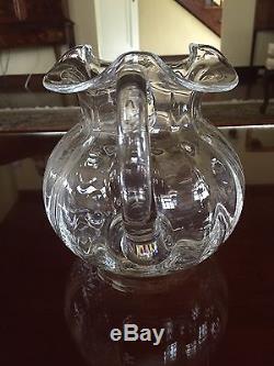 Tiffany & Co Crystal Pitcher Devon style 6.5 Made In England! BOX