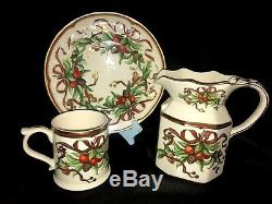 Tiffany & Co Garland Set Of 3 Pcs Porcelain Luncheon Plate, Mug & Pitcher