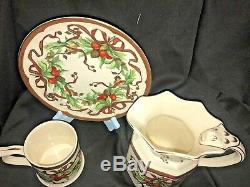 Tiffany & Co Garland Set Of 3 Pcs Porcelain Luncheon Plate, Mug & Pitcher