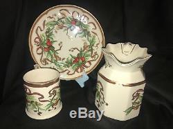 Tiffany & Co Garland Set Of 3 Pcs Porcelain Luncheon Plate, Mug & Pitcher