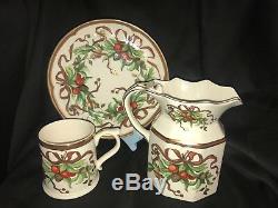 Tiffany & Co Garland Set Of 3 Pcs Porcelain Luncheon Plate, Mug & Pitcher