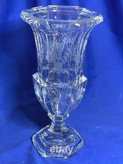 Tiffany & Co. Glass etched crystal Biedermeier tall vase