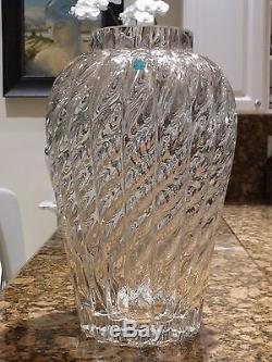 Tiffany & Co. Large & Heavy Crystal Vase- 13.5, Etched Tiffany Mark