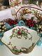 Tiffany&Co Tiffany Holiday Garland Bowl Nut Dish Gold Trim Berries 5 1/8Square