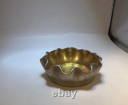 Tiffany LCT Gold Favrile Glass Favrile Salt Dish 2 Vibrant Gold FREE SHIPPING
