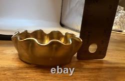 Tiffany LCT Gold Favrile Glass Favrile Salt Dish 2 Vibrant Gold FREE SHIPPING