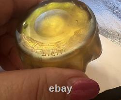 Tiffany LCT Gold Favrile Glass Favrile Salt Dish 2 Vibrant Gold FREE SHIPPING