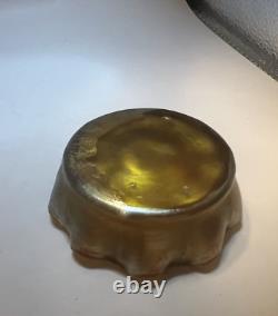 Tiffany LCT Gold Favrile Glass Favrile Salt Dish 2 Vibrant Gold FREE SHIPPING