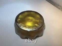 Tiffany LCT Gold Favrile Glass Favrile Salt Dish 2 Vibrant Gold FREE SHIPPING