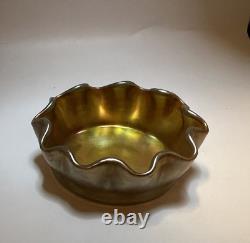 Tiffany LCT Gold Favrile Glass Favrile Salt Dish 2 Vibrant Gold FREE SHIPPING