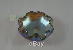 Tiffany Studios Favrile Glass Ruffled Salt Dish (C)