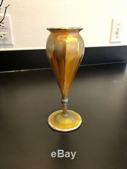 Tiffany Studios Gold Favrile Tulip Floriform Vase