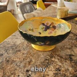 Tressemanes & Vogt Limoges Porcelain Fruit Bowl. Depose 1903. Mark 1.1
