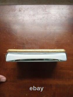 Turquoise Murano Opaline rectangular ashtray with brass trim