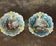 Two Antique RS Prussia Bowls Diana The Huntress & Lady Flora Reclining 5.75