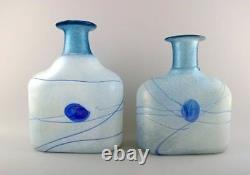 Two large art glass vases, designed by Bertel Vallien for Kosta Boda