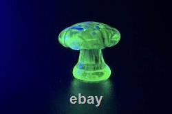 URANIUM GLASS Vaseline Mushroom Mini Wow Wow
