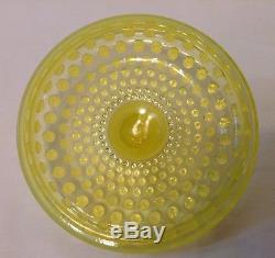 Ultra Rare Fenton Topaz Hobnail Art Glass Cookie Jar With LID And Handle