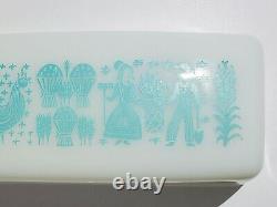 Ultra Rare Pyrex REVERSE BUTTERPRINT LADY ON THE LEFT BUTTER DISH