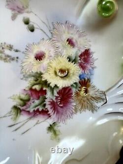 Unsigned Antique RS Prussia Serving And Dessert Bowl Set Of 11 Pieces Multicolor