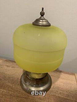 Uranium Glass Vaseline Painted samovar -rare