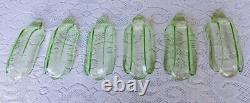 Uranium Vaseline Glass Banana Split Sundae Boats- Set of 6 Vintage RARE