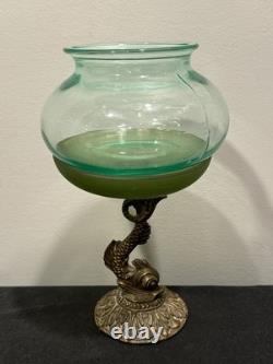 Uranium fish Bowl With Koi Fish Stand