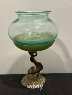 Uranium fish Bowl With Koi Fish Stand