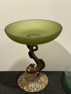 Uranium fish Bowl With Koi Fish Stand