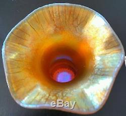 Very Rare Steuben For Haviland Aurene Glass Flower Form Bud Flower Vase