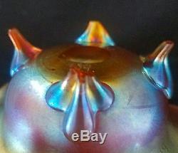 Very Rare Steuben For Haviland Aurene Glass Flower Form Footed Open Salt