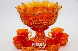 VIBRANT COLOR Northwood Grape and Cable 8pc Small Punch Bowl Set (Marigold)