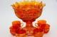 VIBRANT COLOR Northwood Grape and Cable 8pc Small Punch Bowl Set (Marigold)