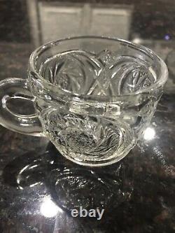 VINTAGE EAPG FROM 1940s PUNCH BOWL SET WAS MADE BY SMITH GLASS IN THE AZTEC