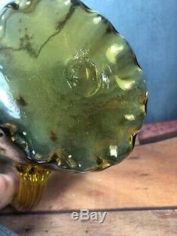 VINTAGE FUNKY BLENKO CACTUS VASE 11 1/2 Tall Yellow Blue Amber Blown Glass 10