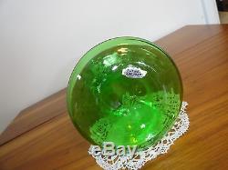 Vintage Green Blenko Wayne Husted Shot Glass Decanter