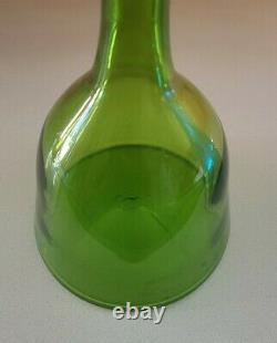 VINTAGE MID CENTURY BLENKO WAYNE HUSTED GLASS DECANTER Green with Stopper