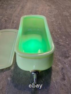 VINTAGE McKee 1930's Refrigerator CUSTARD Glass Water Cooler Dispenser RARE