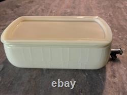 VINTAGE McKee 1930's Refrigerator CUSTARD Glass Water Cooler Dispenser RARE