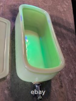 VINTAGE McKee 1930's Refrigerator CUSTARD Glass Water Cooler Dispenser RARE