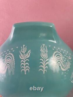 VINTAGE PYREX Amish Butterprint Set of 4 Turquoise Cinderella Nesting bowls