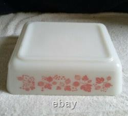 VINTAGE PYREX Pink Gooseberry Refrigerator DishesComplete Set501 502 503-NICE