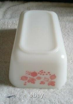 VINTAGE PYREX Pink Gooseberry Refrigerator DishesComplete Set501 502 503-NICE