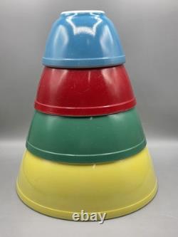 VINTAGE Pyrex Primary Colors Mixing Bowls Set of 4 401, 402, 403, 404