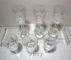 VINTAGE Waterford Crystal ASHLING (1954-) Set of 6 Sherry Wines 5 1/8 IRELAND