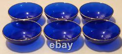 VMC France Saphir Gold Rim Glass Bowl Set 5.5 x 6